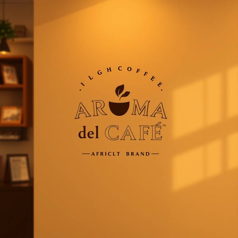 Captura de pantalla del diseño de identidad visual para una marca de café artesanal, Aroma del Café